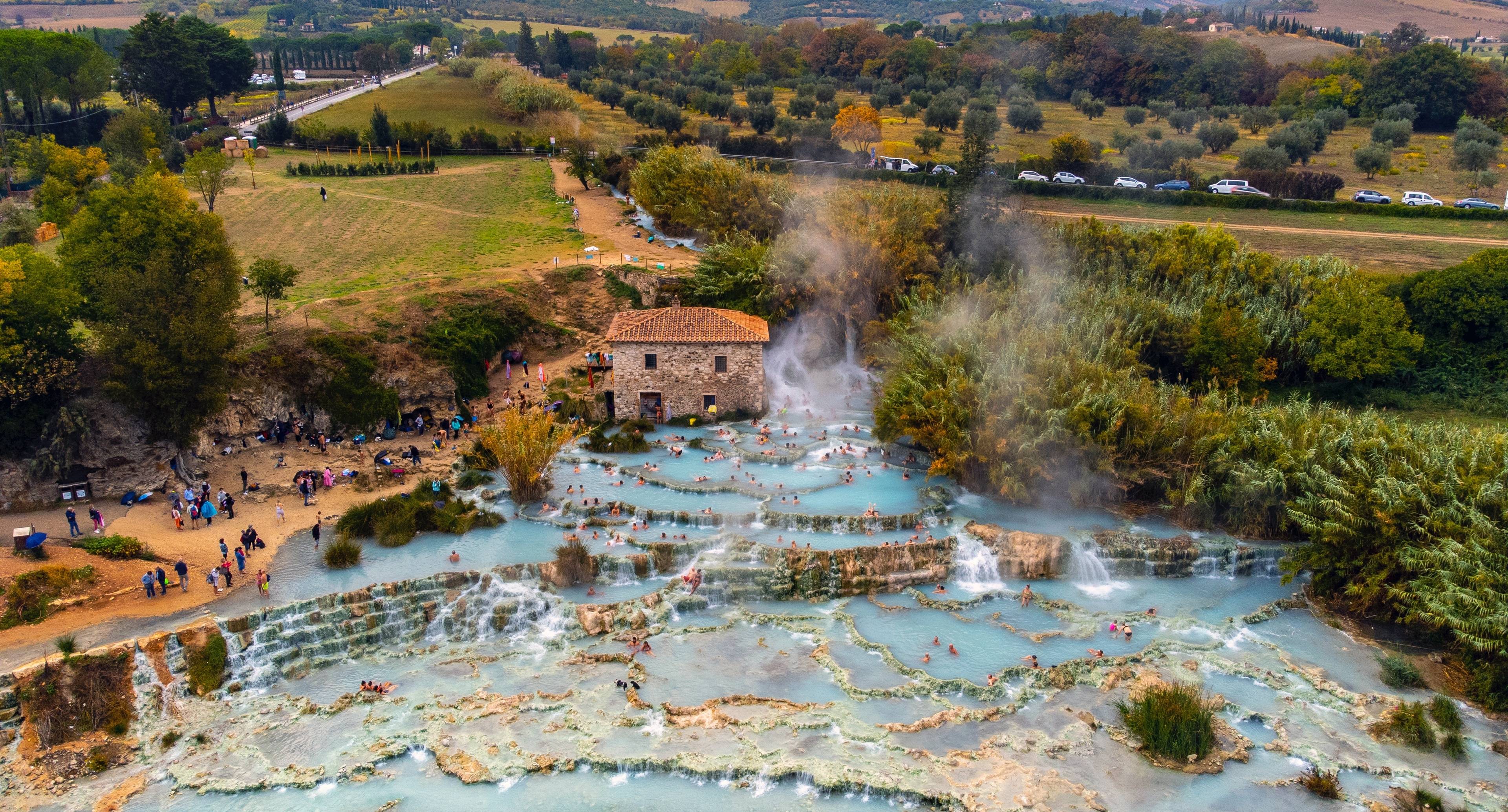 Natural Thermal Hot Springs and the Beauty of the Flowers in Castelluccio 