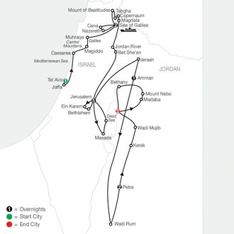 tourhub | Globus | Journey Through the Holy Land with Jordan - Faith-Based Travel | Tour Map