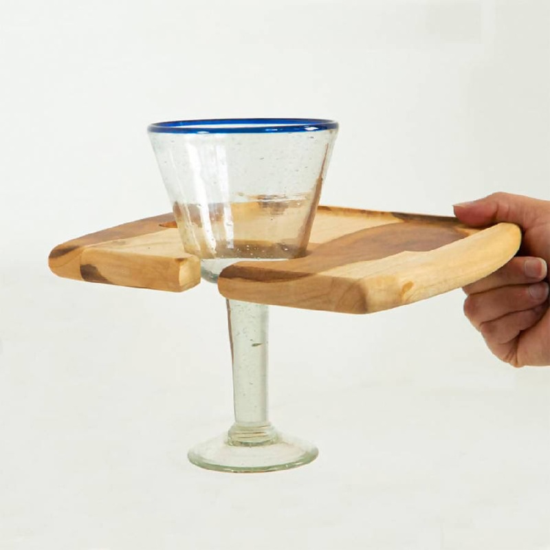 Charcuterie Board With Wine Glass Holder - PoweredByPeople