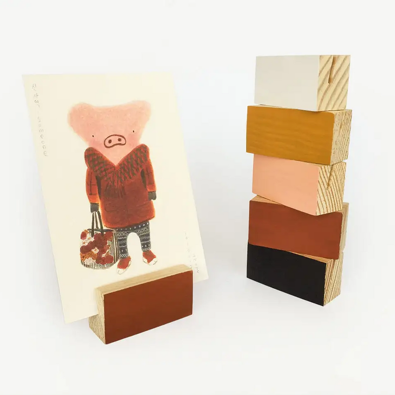 Color Block Wooden Photo Holder, Wood Picture Stand - PoweredByPeople