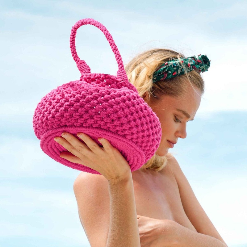 Petite Naga Macrame Bucket Bag - Candy Pink – CURATEUR
