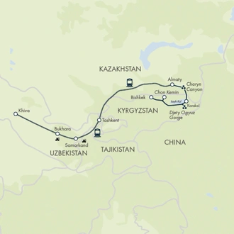 tourhub | Exodus Adventure Travels | The Silk Road | Tour Map