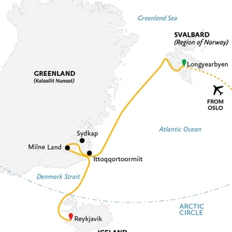 tourhub | Exodus | Three Arctic Islands (Southbound) | Tour Map