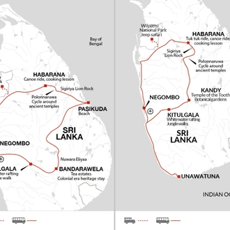 tourhub | Explore! | Family Highlights of Sri Lanka | Tour Map