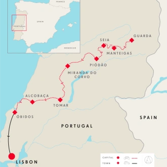 tourhub | SpiceRoads Cycling | Central Portugal by Road Bike | Tour Map