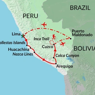 tourhub | Encounters Travel | Walking With The Incas tour | Tour Map