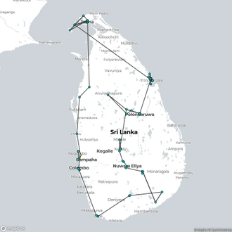 tourhub | Explore Vacations | Explore Sri Lanka | Tour Map