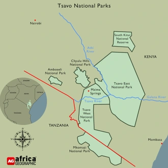 tourhub | Johnbow Tours and Travel | 3 Days Tsavo East & Tsavo West Safari | Tour Map