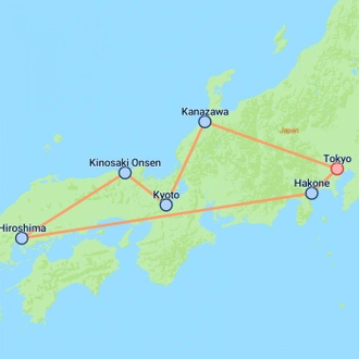tourhub | On The Go Tours | Classic Cultural Japan - 15 days | Tour Map