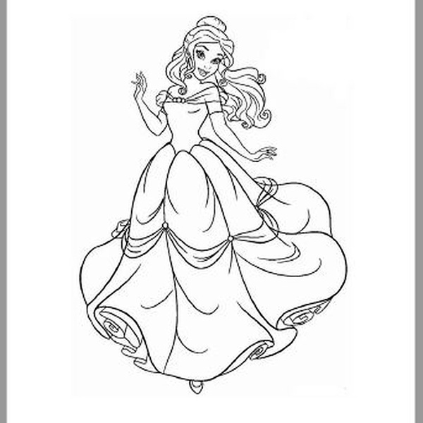 Princess Coloring Book, Printable Coloring Book, Princess Coloring