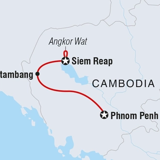 tourhub | Intrepid Travel | Cambodia Family Holiday | Tour Map