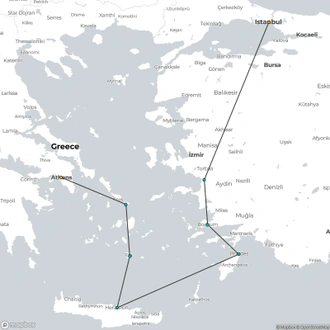 tourhub | Europamundo | From Istanbul to Athens | Tour Map