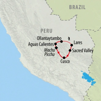 tourhub | On The Go Tours | Lares Trek & Machu Picchu - 7 days | Tour Map