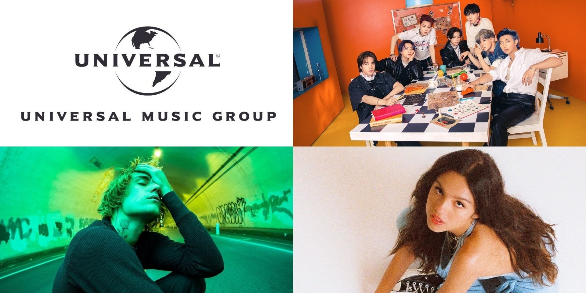 BTS, Justin Bieber, and Olivia Rodrigo are Universal Music Group's top-selling artists earning almost US$1 billion for 2021