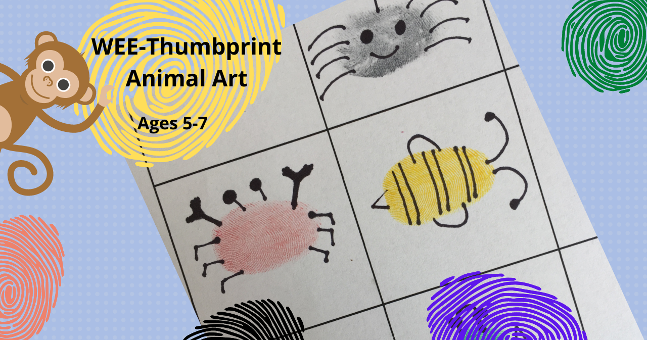 WEE Thumbprint Animal Art | Small Online Class for Ages 5-7