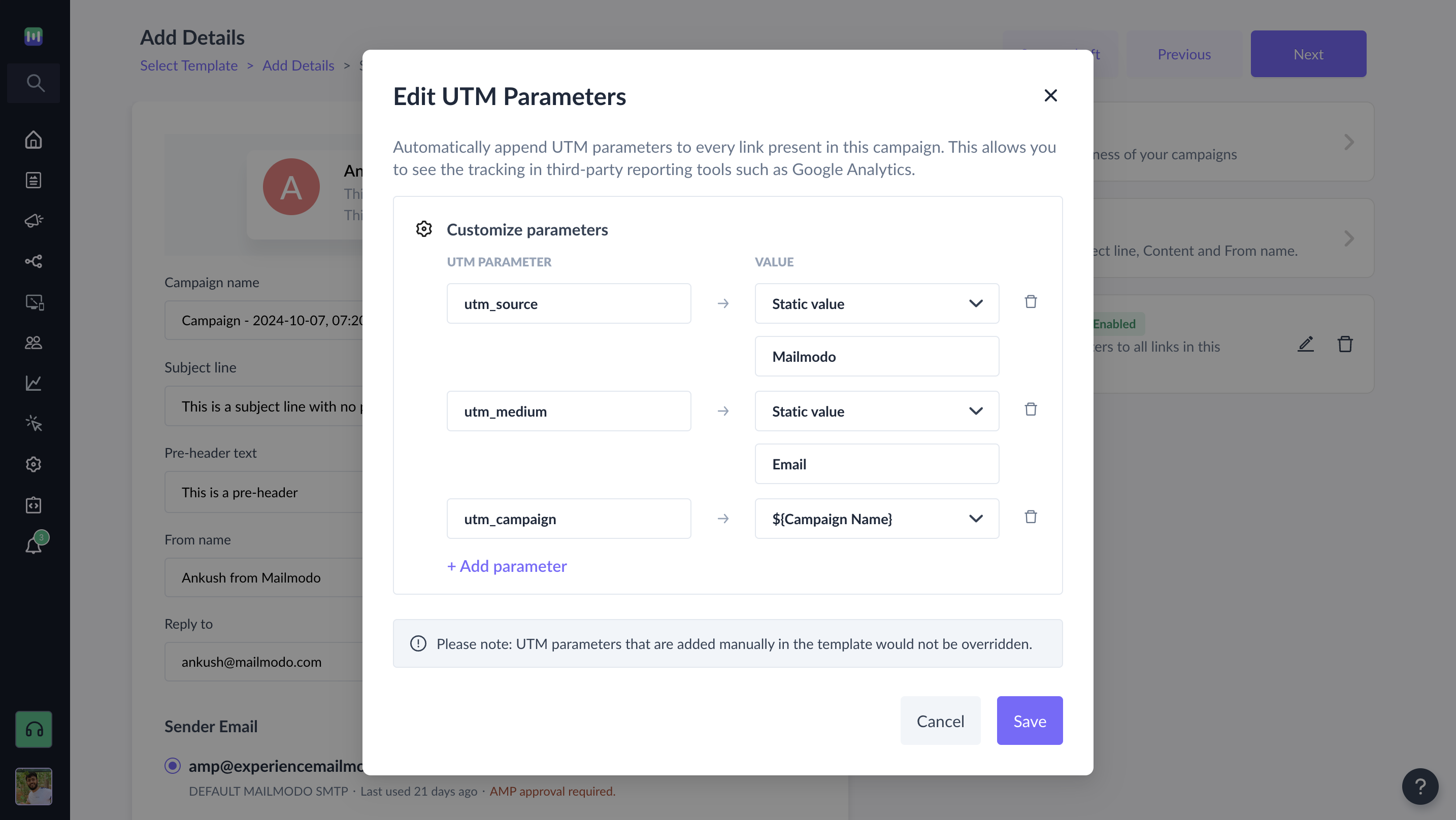 How to add UTM tracking to campaigns and journeys