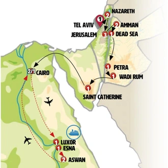 tourhub | Europamundo | Legend of Israel, Jordan and Egypt | Tour Map