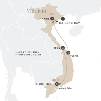 tourhub | Luxury Gold | Spirit of Vietnam | Tour Map