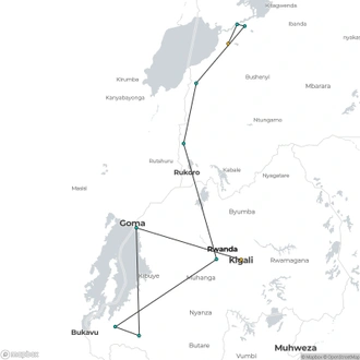 tourhub | Verdoro Safaris | 11-Day Uganda Rwanda Gorilla Tracking Tour from Entebbe | Tour Map