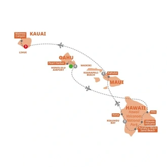 tourhub | Trafalgar | Hawaiian Discovery First Class | Tour Map