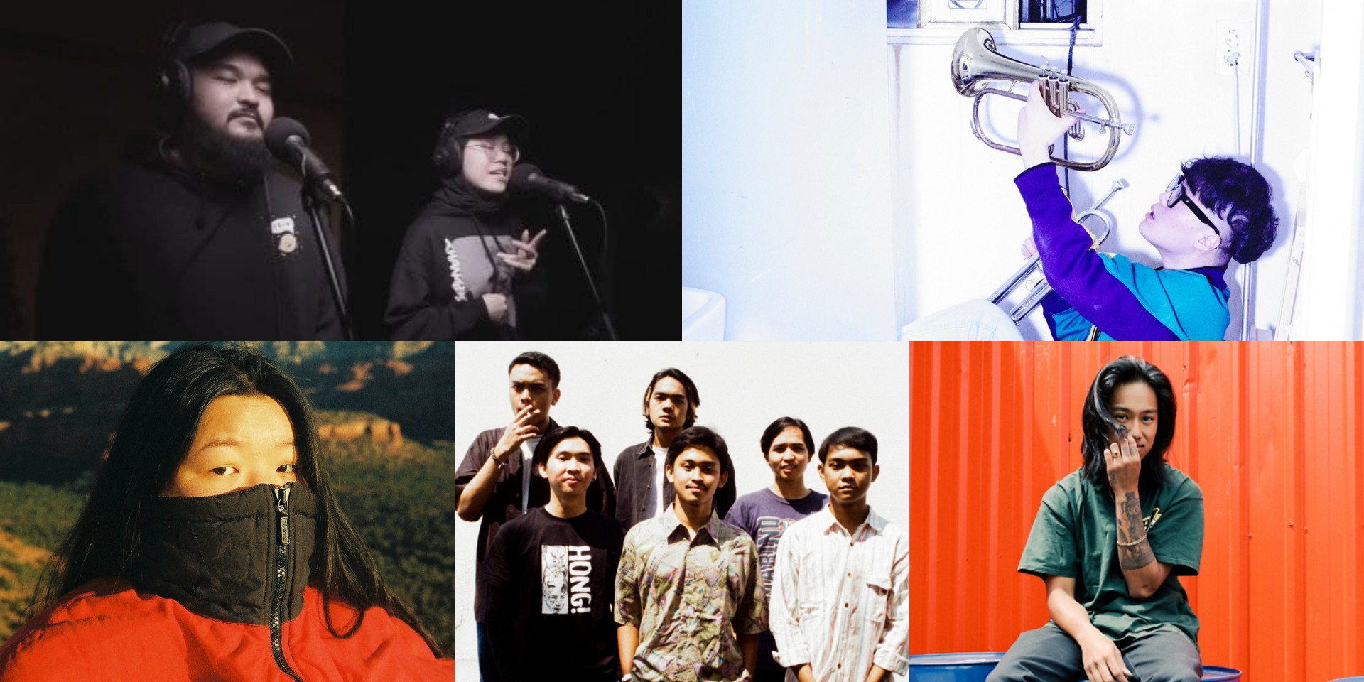 Vans Musicians Wanted 2021 Asia-Pacific top 5 finalists: Q The Trumpet, Nathanie, Squid the Kid, Kinder Bloomen, and Yishun Panik