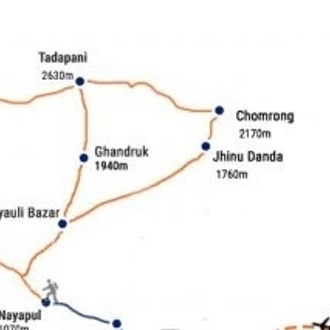 tourhub | Nepal Tour and Trekking Service | ANNAPURNA POONHILL TREK – 4 DAYS | Tour Map