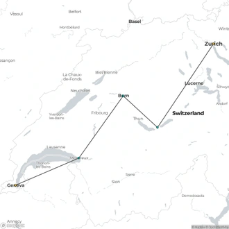 tourhub | Omega Tours | Enchanting Switzerland - 2025 | Tour Map