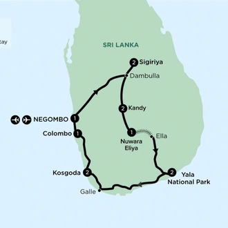 tourhub | APT | Splendours of Sri Lanka | Tour Map