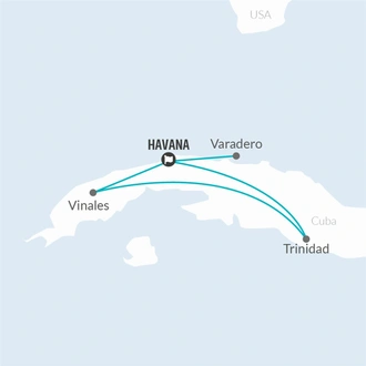 tourhub | Bamba Travel | Cuba Caliente Experience 10D/9N | Tour Map