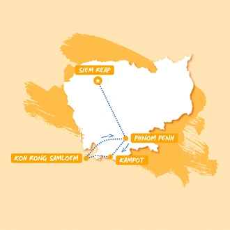 tourhub | TruTravels | Cambodia | Tour Map