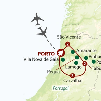 tourhub | Saga Holidays | Taste of the Douro Valley | Tour Map