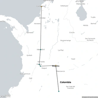 tourhub | Today Voyages | EN Xperience Colombia & Caño Cristales FIT | Tour Map