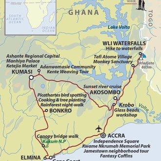 tourhub | Wild Frontiers | Ghana: Kingdom Of The Ashanti | Tour Map