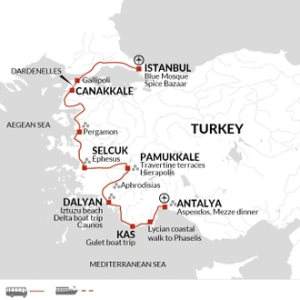 tourhub | Explore! | Upgraded - Discover Turkey | Tour Map