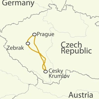 tourhub | UTracks | Czech Castles Cycle | Tour Map