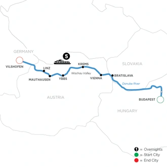 tourhub | Avalon Waterways | Danube Symphony (Westbound) (Tranquility II) | Tour Map