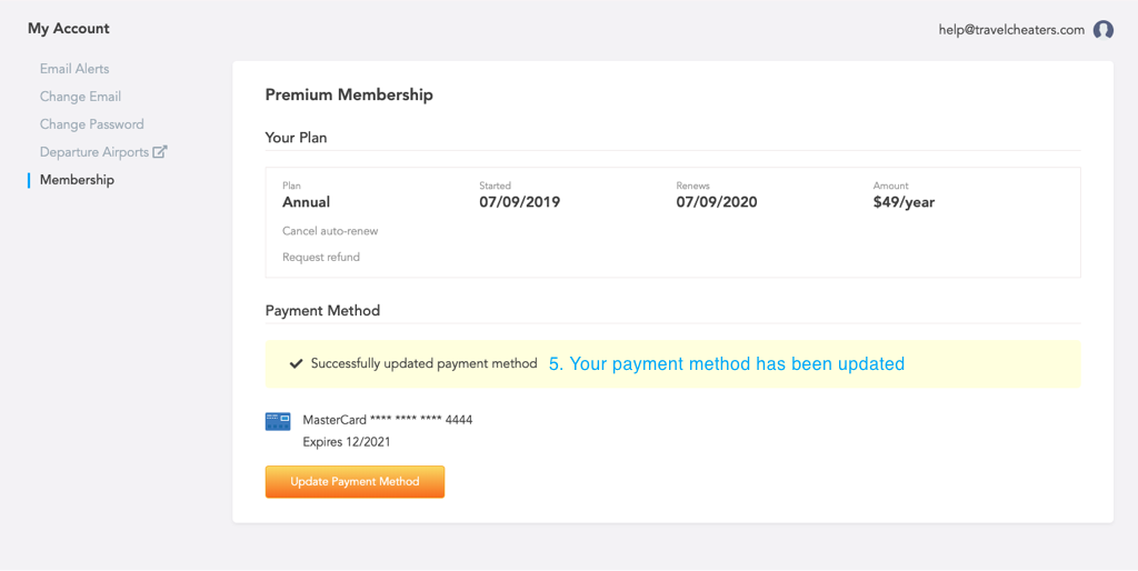 How do I update my payment method?