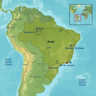 tourhub | Indus Travels | Brazil Explorer | Tour Map