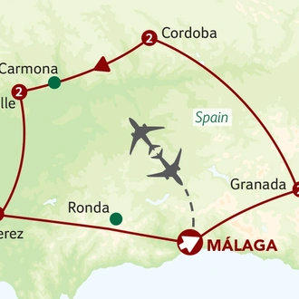 tourhub | Titan Travel | The Spirit of Andalucia | Tour Map
