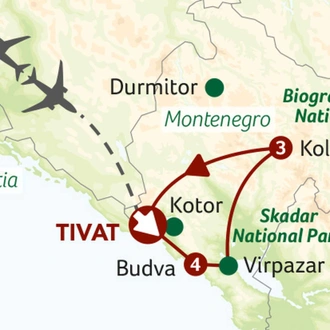 tourhub | Saga Holidays | Breathtaking Montenegro | Tour Map