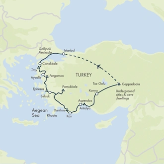 tourhub | Exodus Adventure Travels | Highlights of Turkey | Tour Map