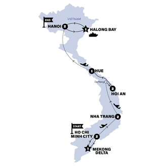 tourhub | Contiki | Vietnam Experience Reunion | Tour Map