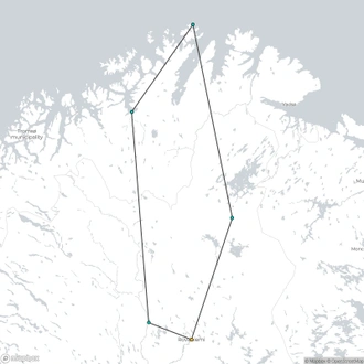 tourhub | Nordic Unique Travels | Midnight Sun in Finland and Norway - 7 days | Tour Map