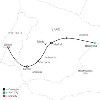 tourhub | Globus | Spain & Portugal Escape | Tour Map