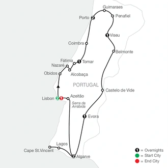 tourhub | Globus | Portugal in Depth | Tour Map