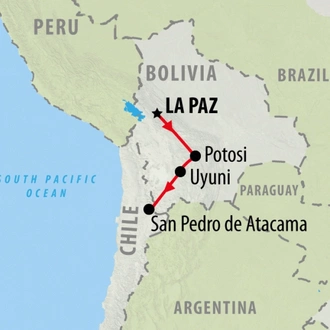 tourhub | On The Go Tours | Highlights of Bolivia - 9 days | Tour Map
