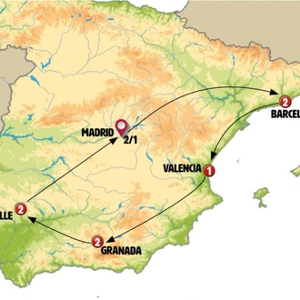 tourhub | Europamundo | Spanish Ring (without Alhambra) | Tour Map