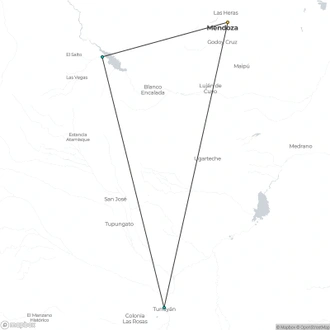 tourhub | Signature DMC | 4-Days of Adventure at Mendoza - Beauty & Adrenaline | Tour Map