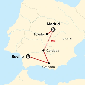 tourhub | G Adventures | Journeys: Discover Spain | Tour Map