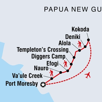 tourhub | Intrepid Travel | The Kokoda Track | Tour Map